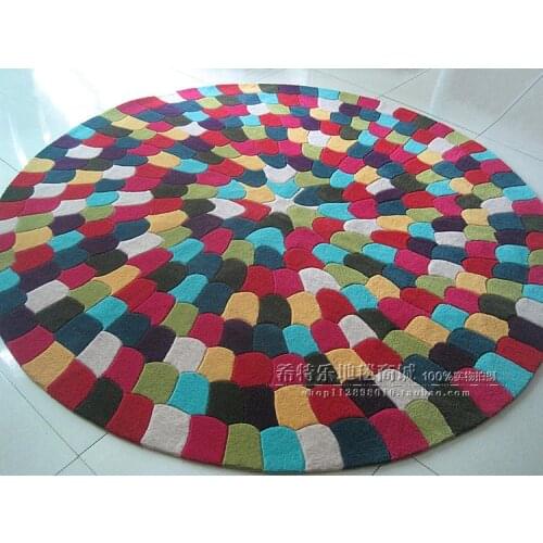 Round colored stones Acrylic Carpet rugs For Living Room Bedroom Rug bedroom custom rug fitting room mat Children crawling mat