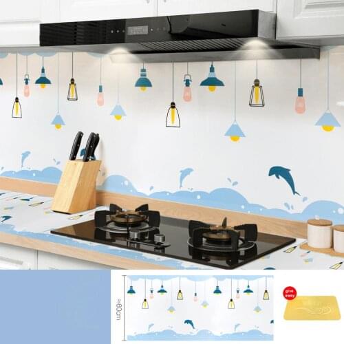 Kitchen Oil-Proof Sticker Waterproof Self-Adhesive Wallpaper for Bathroom Kitchen Decor Wall Sticker DIY Wallpaper