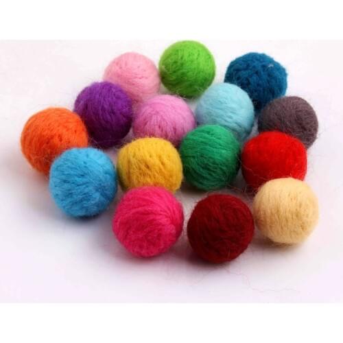 Kwoi vita Chunky Mix Color 200pcs a lot 20MM Large Round Wool Woven Felt beads