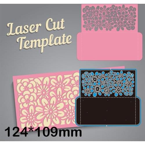 New Metal Cutting Dies Scrapbooking Laser Cut Template Flower Envelope DIY Album Paper Craft Embossing Stencil 124*109mm