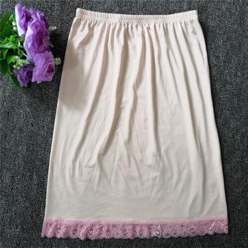 New Women Satin Half Slip Underskirt Petticoat Under Mini Skirt Skirt Loose Anti-exposure Skirts For Female