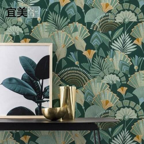 Custom European retro hand-painted Green Plant Wallpaper bedroom living room TV background wall decorative mural papel DE parede