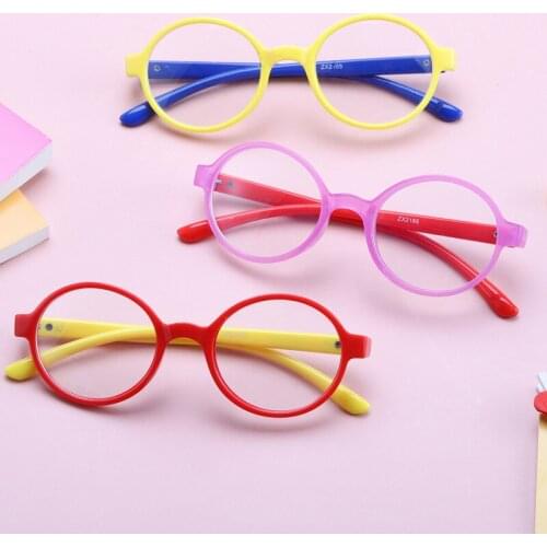 Round Anti Blue Light Kids Glasses Children Boy Girls Computer Optical Frame Reflective Blocking Eyeglasses UV400 Filter 2021
