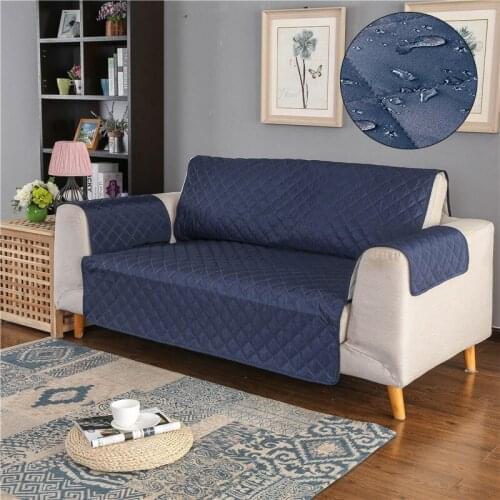 Solid Color Sofa Cover Updated Waterproof Couch Slipcover For Dog Pet Kid Recliner Armchair Anti Slip Furniture Protector