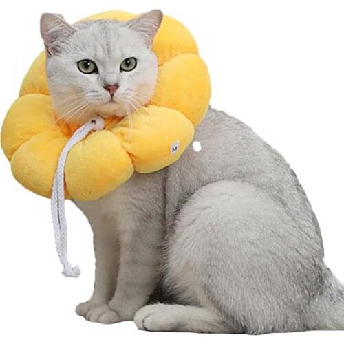 Pet Collar Sunflower Elizabeth Ring Cat Anti-licking Anti-bite Adjustable Collar Dog Collar Cat Headgear Collar Pet Supplies