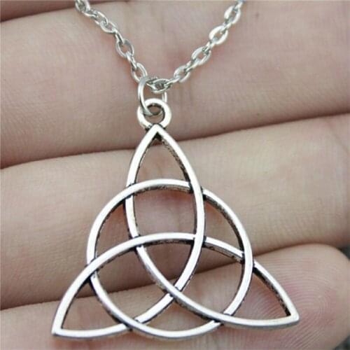 28mm Triquetra Symbol Pendant Necklace Jewelry Handmade Antique Silver Color Necklace Gift For Women Dropship Products