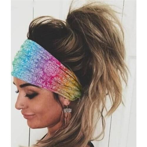 Print Stretch Cotton Headband For Woman Elastic Headwear Turban Head Scarf Women Bandage Head Wrap Hair Accessories