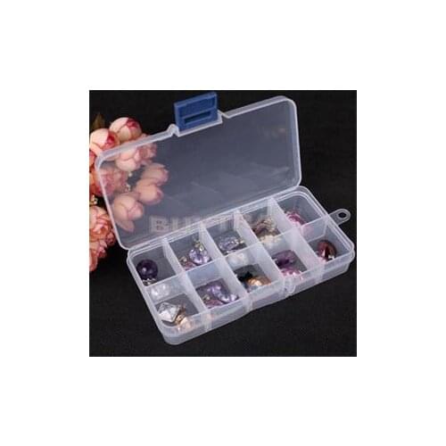 10 Grid Compartments Plastic Transparent Jewel Bead Case Cover Box Storage Container Adjustable Organizer For Jewelry