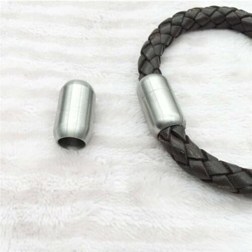 Hole Size 6/8mm 316l Stainless Steel Leather Bracelet Magnetic Clasp DIY Jewelry Magnet Hook Jewelry Findings Wholesale