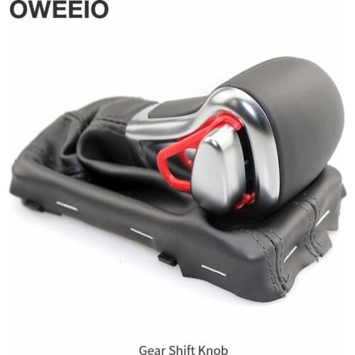OWEEIEO Gear Shift Knob Automatic Transmission for Audi A3 A4 A5 A6 Q5 Q7 Shift Handball Gearbox Head Geniune Leather Superior