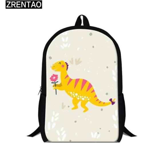 ZRENTAO teenager boys girls bags 3D dinosaur print book backpack double zipper mochilas pupils school bags travel rugzack