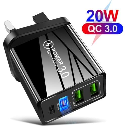 Quick Charge 3.0 PD USB Charger Universal 30W USB Type C Fast Charger Power Adapter for iPhone 12 8 Plus Xiaomi Phone iPAD