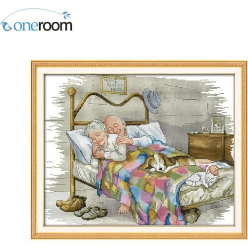 The Old Married Couple Counted Cross Stitch 11CT 14CT DMC Cross Stitch Set DIY Cross-stitch Kits Embroidery Needlework
