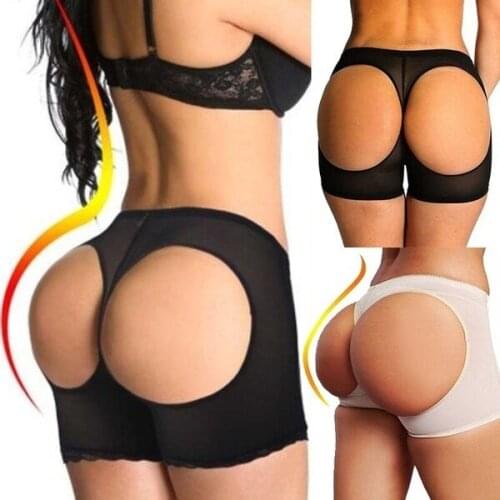 Women Butt Lifter Shaper Tummy Control Panties Buttocks Open Instan Boyshorts
