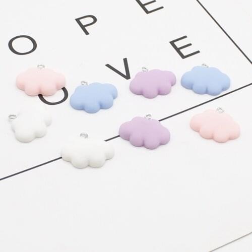 10 pieces of kawaii flat back cabochon cloud resin hairpin jewelry DIY scrapbook art decoration 17*25mm