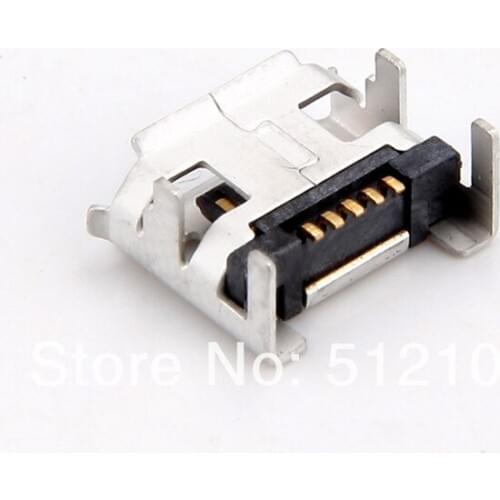 100pcs USB socket USB female connector 5P / F legs flapper environmental