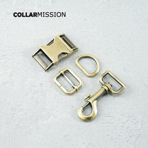 20pcs/lot (metal buckle+adjust buckle+D ring+metal dog clasp/set) plated metal buckle diy 25mm dog collar parts 8 colours