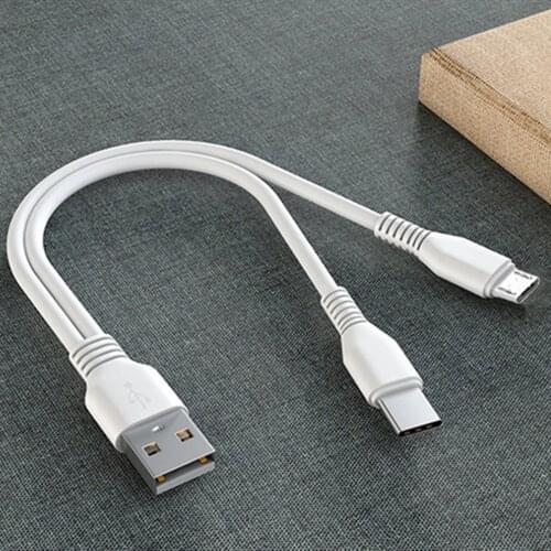 2021 New 2 in 1 Micro USB Cable Type C Charging Cable Short USB Splitter Cable Fast Charger For Huawei Samsung Xiaomi All Phones