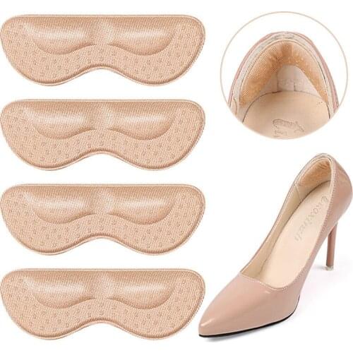 4pcs=2Pairs Heel Feet Stick High Heel Shoes Pad Foot Pad Cushion Insoles Relieve Pain Soft Foam Insoles