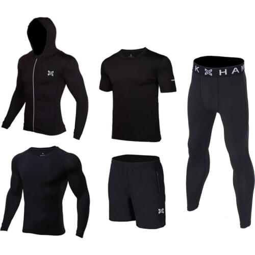 5 Pcs/Set Children Tracksuit Gym Fitness Compression Sports Suit Clothes basketball soccer football fitness pants jackets Clothe