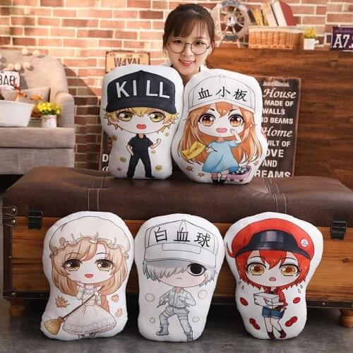 Anime Work cell/Cell at work Pletelet Seqkeqkyuu Hakkekkyuu Manga Pillow Stuffed Plush Toy Home Decoration Cushion Pillow
