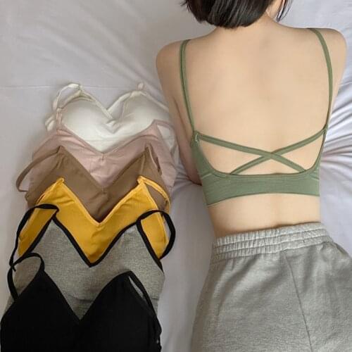 Seamless Bras Padded Push Up Bralette Crop Top For Women Sexy Tube Tops Camis Soft Cotton Lingerie Fitness Brassiere Sports Bra