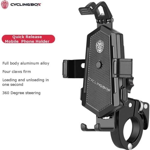 Aluminum Alloy Bike Phone Holder Rear View Mirror Handlebar Mount Scooter For Bicycle Motor Automatic Grab Bike Accessories