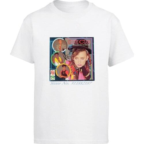 New mens Boy George Culture Club Colour By Numbers Print Graphic Vintage Fashion Cool Tops Short Sleeve Harajuku Men clothing