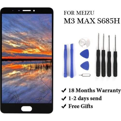 18 month Warranty With / Without Frame For Meizu M3 Max S685H LCD Display+Touch Screen Digitizer Assembly Black White Color
