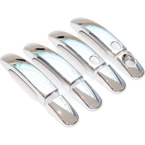 For Ford KUGA ESCAPE 2013 2014 2015 Car Chrome Door Handle Cover Trim with 1 Keyhole2 Samrt Key Holes Car Accessory