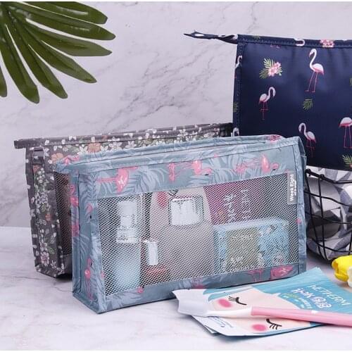 PLEEGA Women Flamingo Cosmetic Bag Travel Function Makeup Case Zipper Make Up Organizer Storage Pouch Toiletry Beauty Wash Bag
