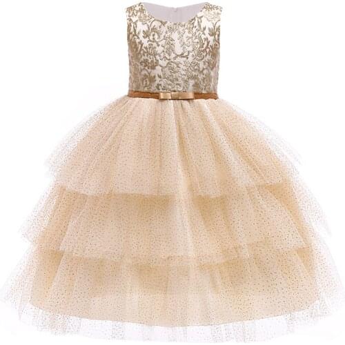 Summer Cake Dress Girl Printing Princess Dresses Lace Kids Dress for Girls Easter Christmas Gown Elegant Noble Children Costume