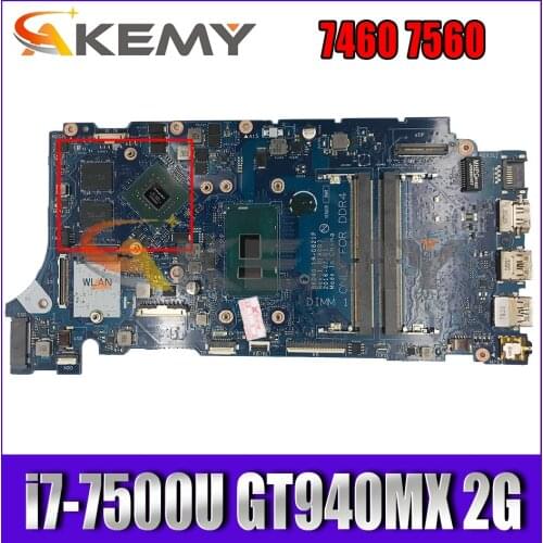 BKD40 LA-D821P mainboard For dell inspiron 7460 7560 vostro 5468 5568 Laptop motherboard,With i7-7500U GT940MX CN-09WC1G Test OK
