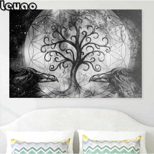 Diy Diamond Painting Full Square Diamond Embroidery Sale a magical tree of life in black and white Round Kits Kids Home