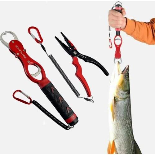 Fishing Grip Fishing Pliers Set Aluminum Alloy Fishing Tackle Hook Recover Cutter Line Split Ring High Quality Fishing Tool