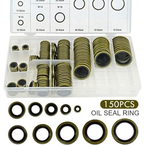 150pcs High Press Sealing Ring Assortment Oil Drain Screws Seal Set M6-M24 Fit Combined Sealing Ring