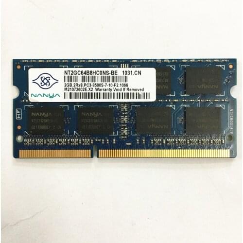 Nanya DDR3 RAMS 2GB 1066MHz 2GB 2Rx8 PC3-8500S-7-10-F2 1066 DDR3 lapptop memory