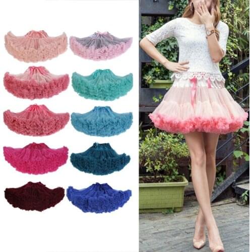 2021 New Style Womens Tutu Tulle Petticoat Ballet Bubble Skirts Dance Prom Dress Up Short Mini Skirt One Size 21 Colors korean