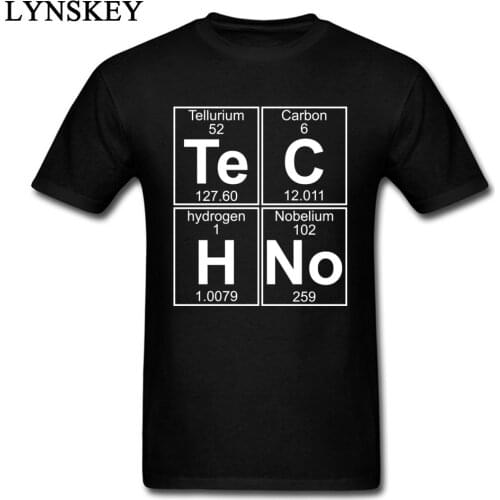 Novelty Design Te-C-H-No Techno Men T-shirt Hardcore Neon Element Periodic Table Popular Tshirt