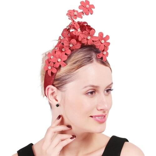 New Colors Flower Wedding Bridal Heawear Princess Thick Haid Bands Fascinators For Ladies Show Hair Accessories Lady Headband