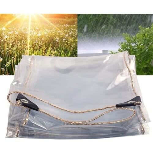 Various Size Transparent PVC Tarp 0.4mm Thickness Rain Sail Tarp Outdoor Waterproof Tarpaulin Customized Size