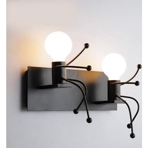Modern Indoor Little Man Wall Light Creative Personality Bedside Corridor Metal Hanging Lamp Room Decorate Sconce Wall Lights