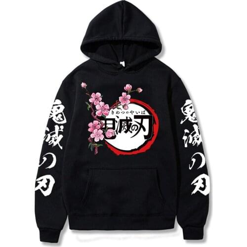 Demon Slayer Hoodies Japanese Anime Character Print Sweatshirts Loose Oversized Women Men Casual Solid Streetwear Sweater 2021