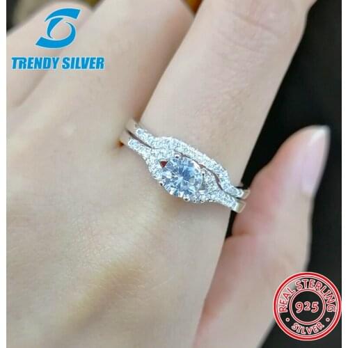 Vintage rings silver real 925 sterling jewelry for women rose gold with stone zircon solid elegant
