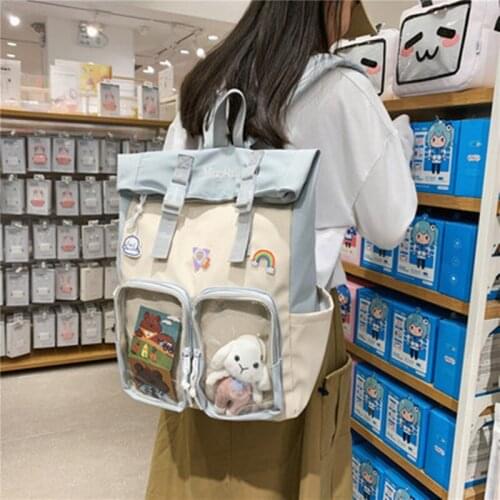 Vintage Casual Women transparent doll Backpacks 2021 New Cow Pattern Travel Bag for Teenager Girls Backpack School Bag рюкзак