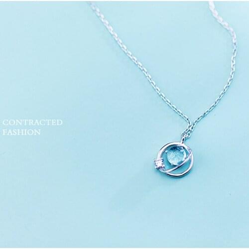 Japanese wind single drill Aurora necklace trend universe planet short clavicle chain