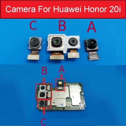 Rear Back & Front Camera For Huawei Honor 20i HRY-AL00Ta Main Back Wide Angle Wideangle Camera With Flex Cable Replacement Parts
