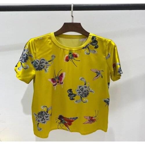 Fashion Women T-shirts 2021 Runway Luxury Famous Brand Korean Design Animal Print Party Style T-Shirts Ladies Clot