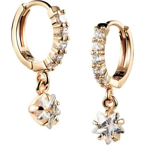 POTCET Korea 2021 New Trend Fashion Womens Golden Star Stud Earrings Retro Geometric Trend Jewelry Free Shipping