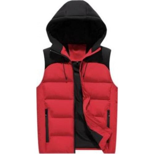 2021 New Autumn Thick Hooded Sleeveless Vest Jacket WaistCoat Men Winter Outwear Fashion Casual Warm Cotton Vests Waistcoat